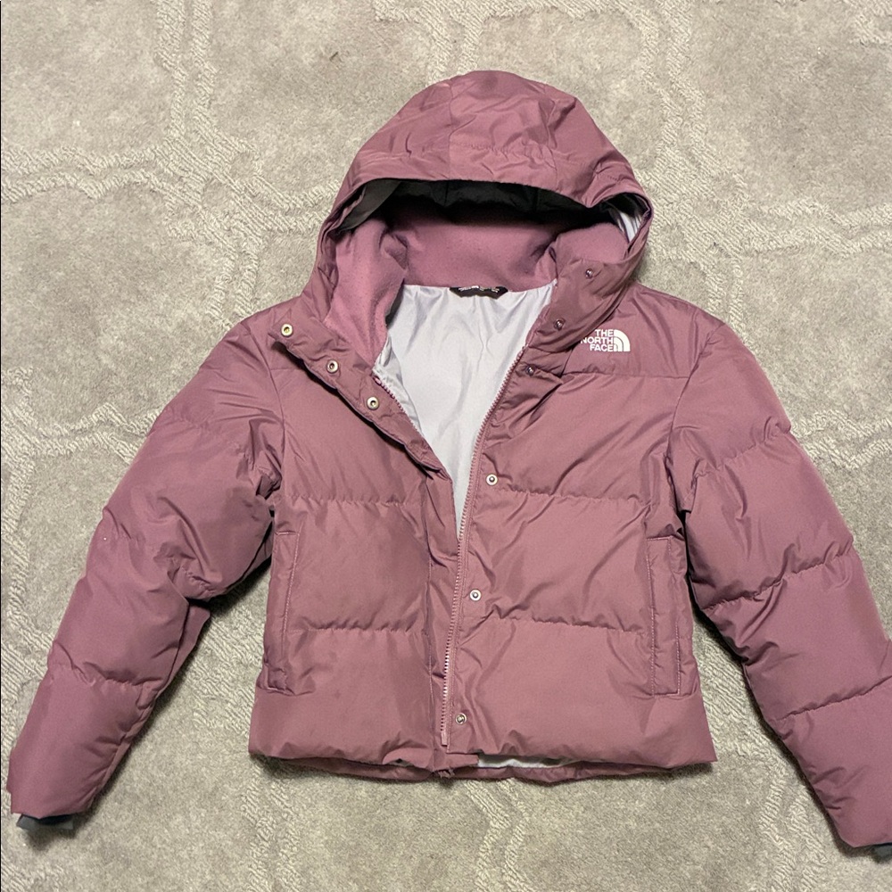The North Face Mauve Hooded Puffer Jacket